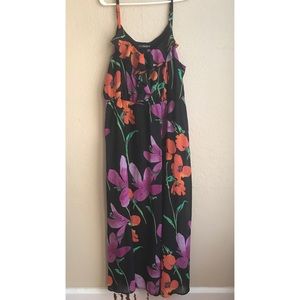 Plus Size Floral Black Maxi Dress